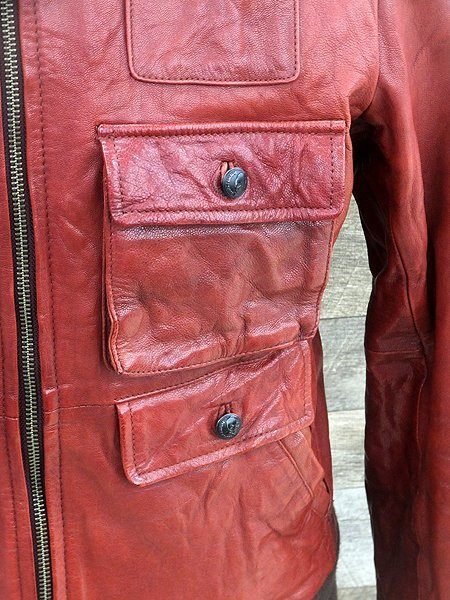 CUSTOM CULTURE/カスタムカルチャー 山羊革 レザージャケット No.164 - 1102 レッド - 安心保証・業界最安値の販売 福助